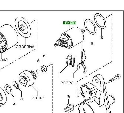 New Genuine Nissan Starter Magnetic Switch Assembly 23343-4BB0C OEM1