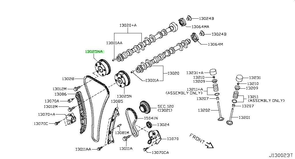 Genuine Nissan Engine Timing Camshaft Sprocket 13025-4BB0C1
