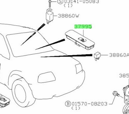 37995-50J00-ZS4 Suzuki Switch assy,p/w sub 3799550J00ZS4, New Genuine OEM Part1