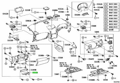 Genuine TOYOTA Lexus RX270/350/450H GloveCompartmentPlate 55512-48030 55512480301