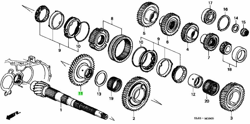 NEW Genuine Honda Reverse Gear Countershaft Transmission OEM 23741-PR8-F000