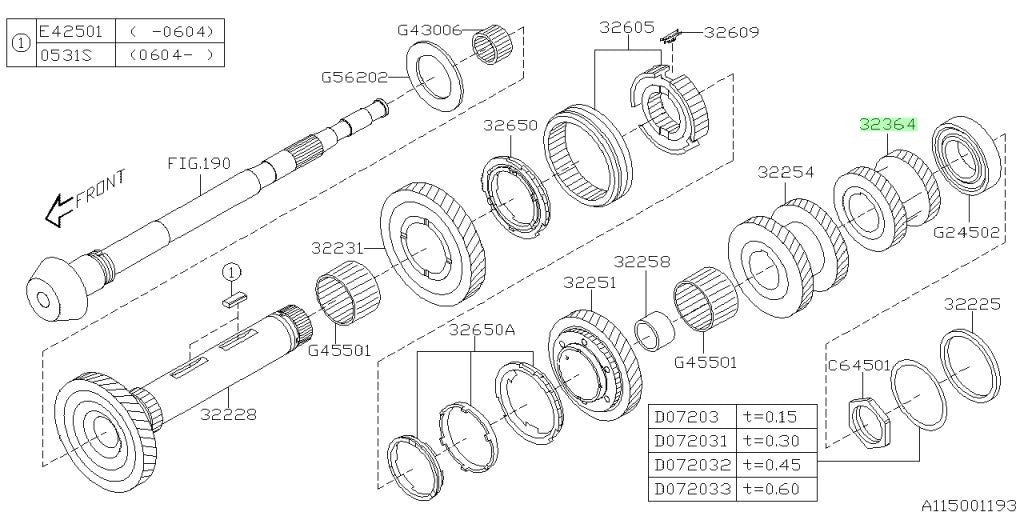 NEW Genuine Subaru 5th 6th Gear Driven Gear Transmission OEM 32364-AA0700