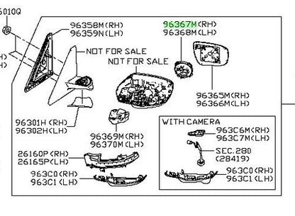 New Genuine Nissan Right Power Door Mirror Adjustment Motor 96367-5TA0A OEM1