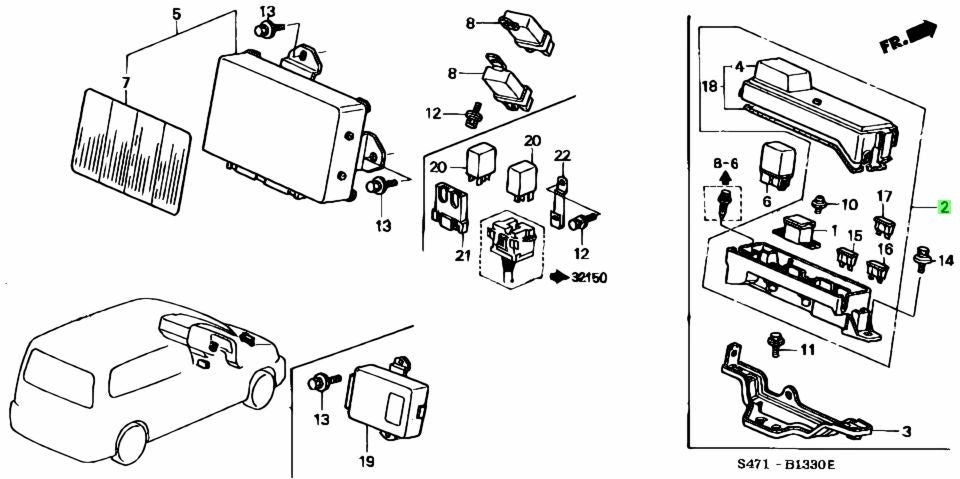 OEM Honda Integra DC2 DB8 ABS Fuse Box Assembly 38230-ST7-003 Genuine0