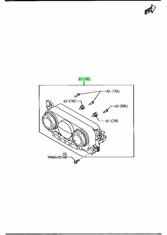 Genuine Mazda CX-7 ER3P A/C Heater Control Panel OEM E221-61-190D1