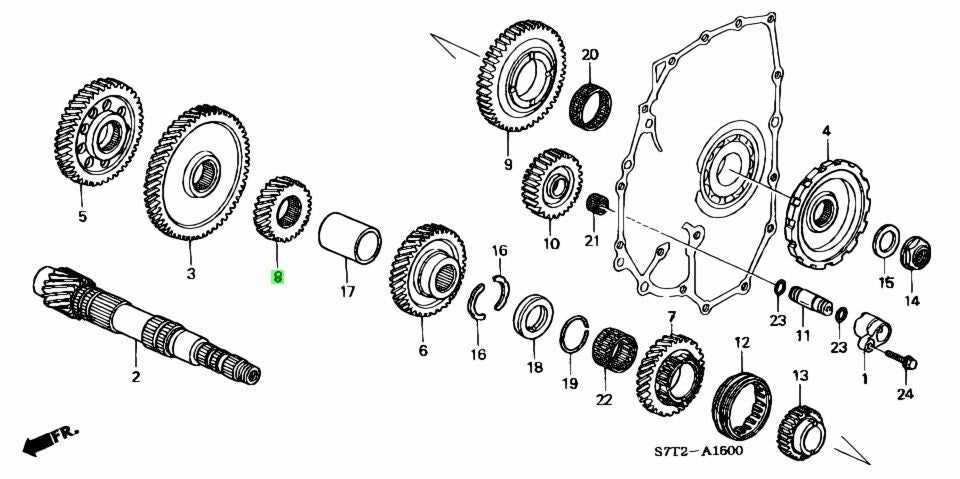 OEM HONDA GEAR, COUNTERSHAFT FIFTH Civic DBA-FD2 23491-RFK-900