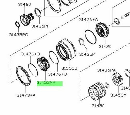 Genuine Nissan Mid Carrier Assembly 31453-1XJ0B1