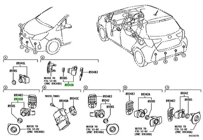 Genuine Toyota Hiace GDH201V Parking Sensor Bordeaux 3R9 OEM 89341-33220-D4
