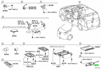 Genuine Toyota Alphard Rear View Camera Assembly 867C0-580101