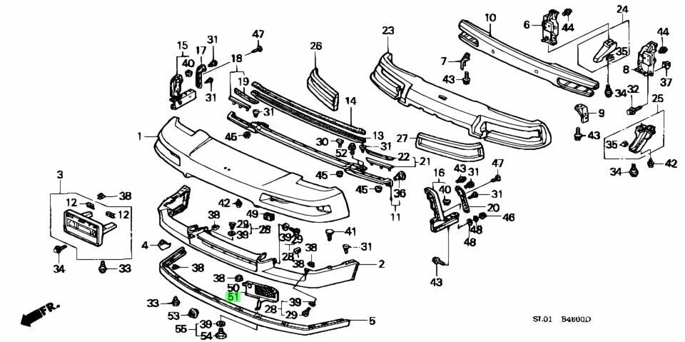 HONDA GENUINE OEM NSX NA1 NA2 LEFT SIDE FRONT BUMPER GARNISH ☆71157-SL0-900☆