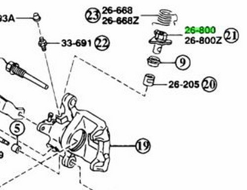 OEM Mazda RX-7 FD3S Right Rear Brake Caliper Operating Lever FD01-26-8001