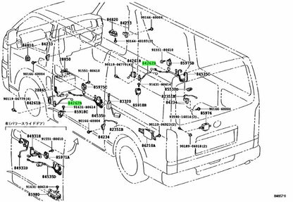 OEM JUNCTION SLIDE DOOR CONTROL FEMALE R&L SET Toyota HiAce Van 84262-261201