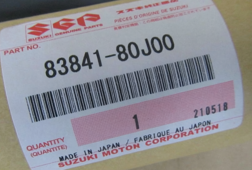 83841-80J00-000 Suzuki Weatherstrip,rr dr out,l 8384180J00000, New Genuine OEM P1