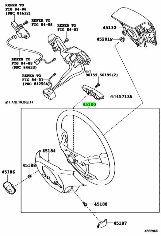 Genuine TOYOTA Lexus RX270/350/450H DK.BROWN Steering Wheel Assy 45100-48370-E10