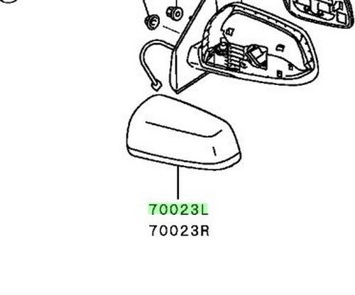 OEM Genuine Mitsubishi Lancer Evolution CZ4A COVER,DOOR MIRROR,OTR LH 7632C351WA1