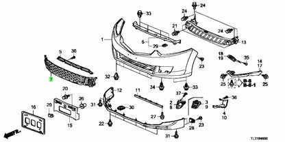 OEM Acura Front Bumper LOWER Grille 2009-2010 TSX 71107-TL0-G00
