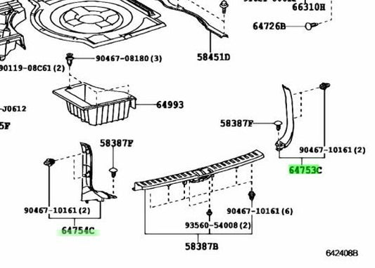 OEM Genuine TOYOTA LEXUS RX270/350/450H Rear Floor Finish Side Plate RH LH Black1