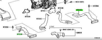 OEM Genuine TOYOTA Lexus HVAC Air Duct No.5 No.6 Set 87211-V2090 87211-V21001