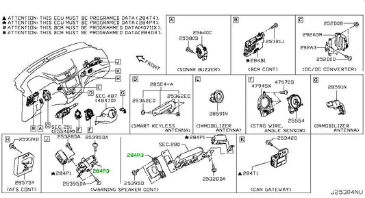 New Genuine Nissan Warning Speaker Assembly 284P3-6MG0A OEM1