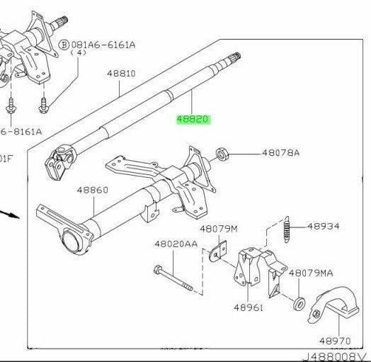 Genuine Nissan 350Z RHD / Fairlady Z Upper Steering Shaft 48820-CD410 OEM1
