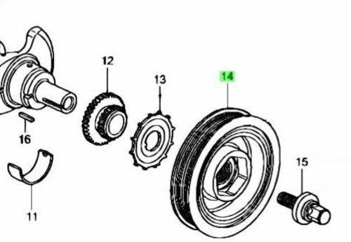 HONDA Genuine Crankshaft Pulley Engine K24A CR-V OEM 13810-RZA-008
