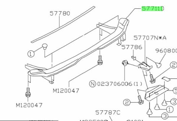 OEM BACK BEAM COMPLETE-REAR Genuine Subaru Forester 2.0 Turbo 57760FC220