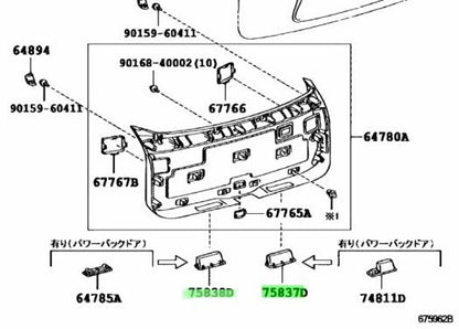 Lexus RX270 RX350 RX450h Back Door Covers Gray 75837-48010-B0 75838-48010-B01