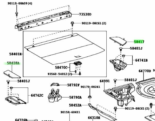 Genuine TOYOTA LEXUS Rear Floor Board No.3-4 IVORY 58417-48021-A2 58418-48031-A21