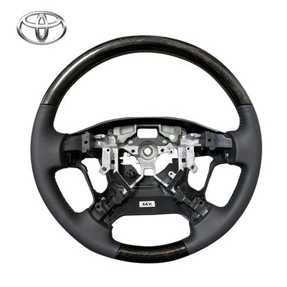 Genuine Toyota Hiace GDH201V Leather Steering Wheel Black Wood 45100-26370-B20