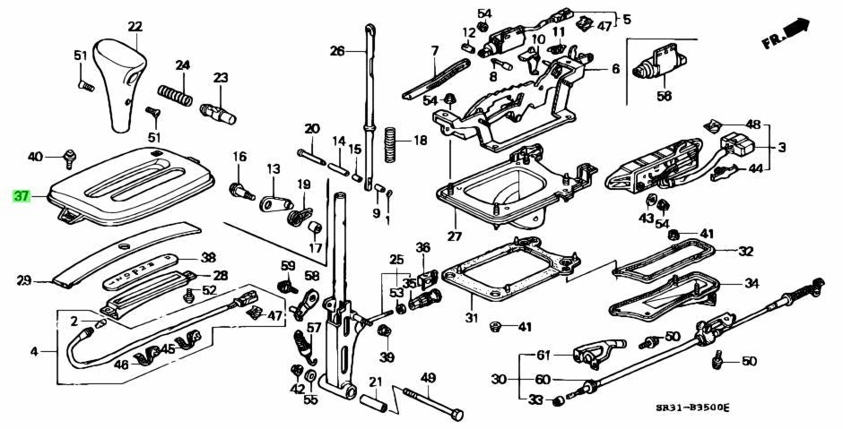 OEM Honda Civic EG Center Console Shift Lever Escutcheon 54711-SR3-9810