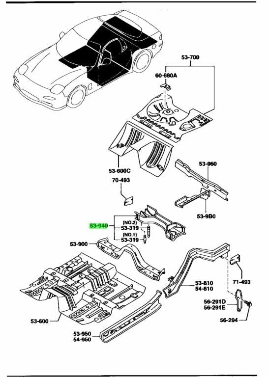 OEM MAZDA CROSS MEMBER NO.4 RX-7 FD3S FD01-53-930C0
