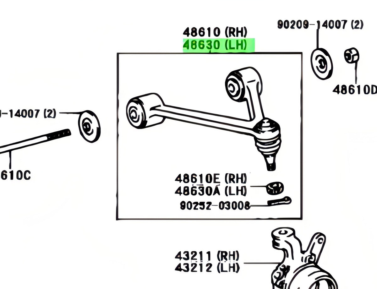 Genuine Lexus SC300 SC400 Front Upper Control Arm LH 48630-29045 48630-290461