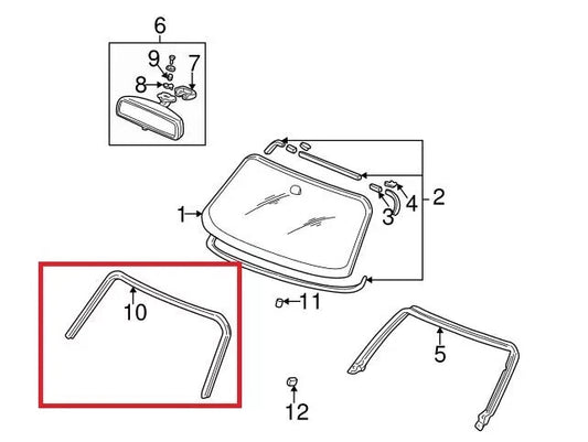 HONDA OEM AP1 AP2 S2000 Front Windshield Molding FR 73150-S2A-013 (No box)