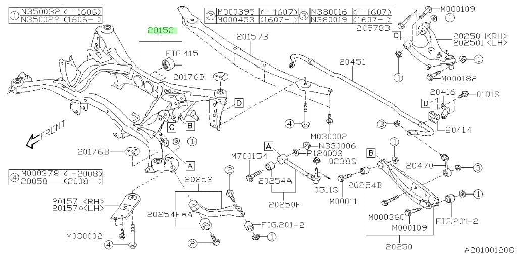 NEW Genuine Subaru Rear Suspension Subframe Assembly Rear Frame OEM 20152VA0000