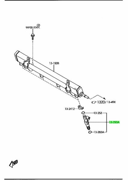 Genuine Mazda Fuel Injector L3G5-13-2501