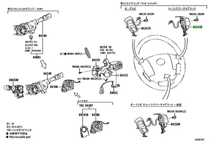 Genuine Toyota Hiace GDH201V Steering Pad Switch RH OEM 84244-V30100