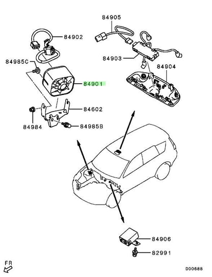 OEM Mitsubishi Montero Pajero V88W Theft Alarm Siren Control Unit 8640A5501