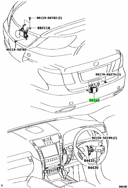 OEM TOYOTA Lexus Rear Millimeter Wave Radar Sensor Assy 882A0-50020 882A0500201