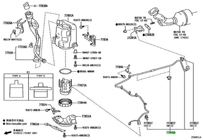 OEM TUBE ASSY, UREA W/HEATER Genuine Toyota HiAce Van200 GDH201V 77840-V30300
