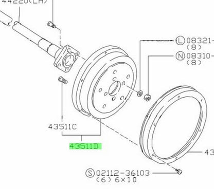 OEM Genuine SUZUKI Jimny Rear Brake Drum BrakeSystemParts 43500-83810 43500838101