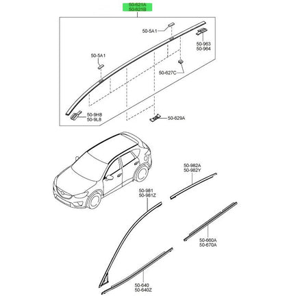 OEM MOULD ROOF Genuine Mazda CX-5 KE KD53509H0/KD53509L01