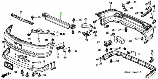 OEM BEAM COMP., FR. BUMPER Genuine HONDA Stream 71130-S7A-000ZZ