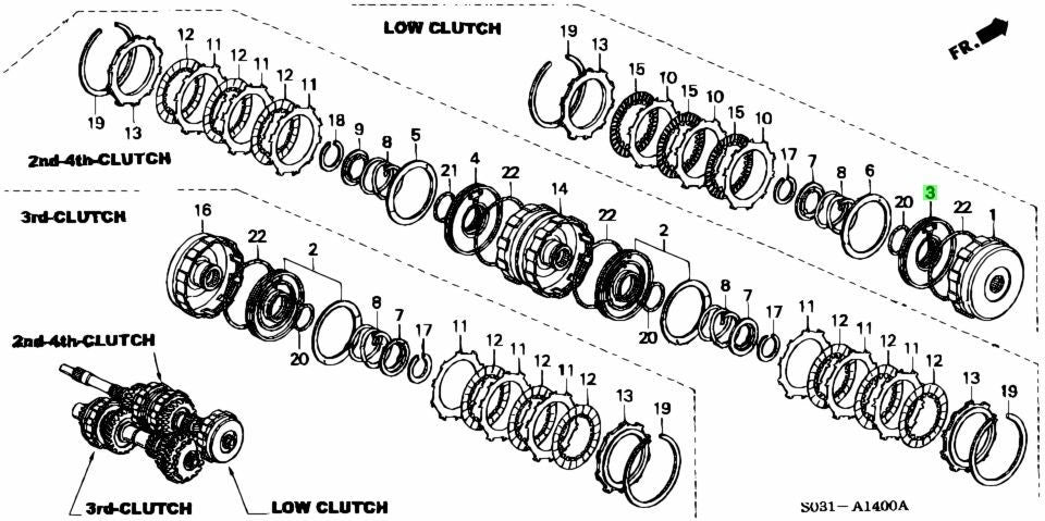 OEM HONDA CLUTCH PISTON AT TRANSMISSION CIVIC INTEGRA CR-V 22530-PF4-0030