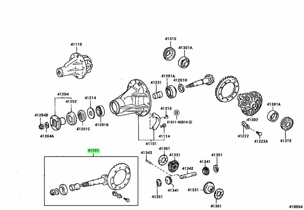 41201-29815 Toyota Final gear kit, differential, rear 4120129815, New Genuine OE0