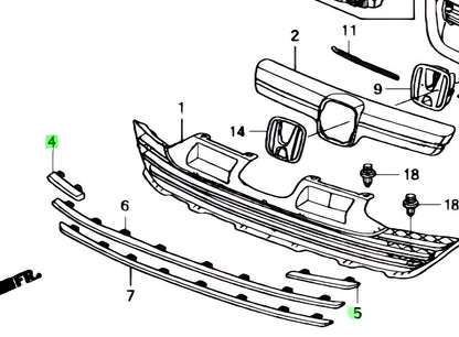 OEM MOLDING, FR. GRILLE UPPER R＆L SET Genuine HONDA CR-V 71124/71125SWA-003