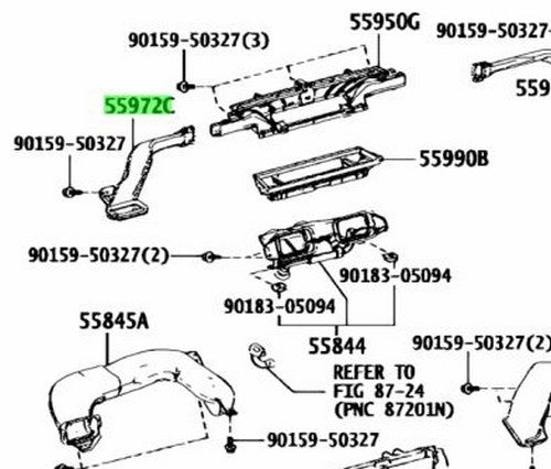 OEM Genuine TOYOTA Lexus Side Defroster Nozzle Duct No.2 55972-53060 55972530601
