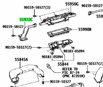 OEM Genuine TOYOTA Lexus Side Defroster Nozzle Duct No.2 55972-53060 55972530601