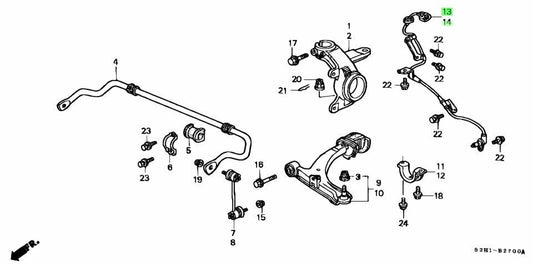 Genuine Honda Front Wheel Speed Sensor Assembly L&R Set OEM 57450/57455-S2H-9520