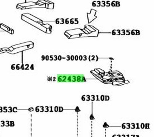 OEM Genuine TOYOTA LEXUS RX270/350/450H Roof Side Rail Pad Rear LH 62438-480301