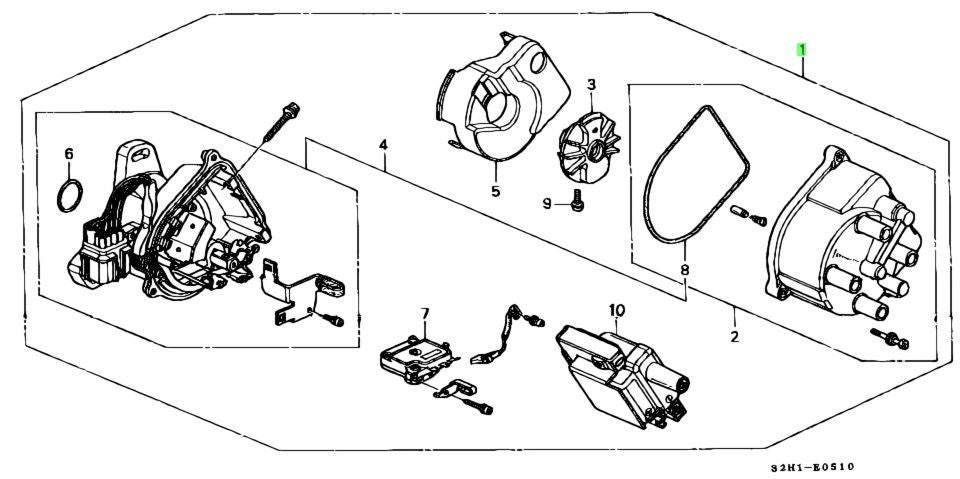 NEW Genuine Honda Ignition Distributor Assembly TD-63U OEM 30100-PEL-J011